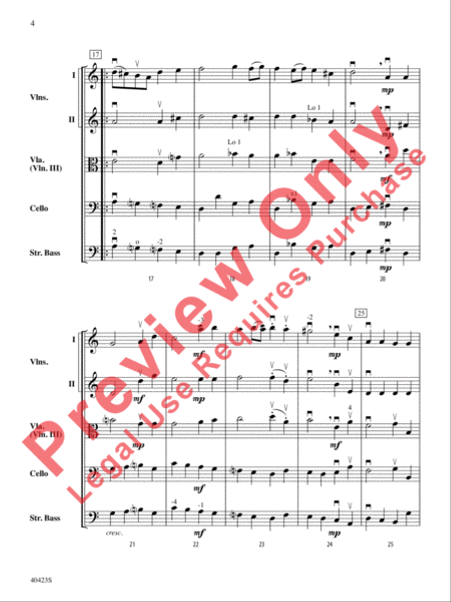 Gavotte and Rigadon from Suite in A Minor String Orchestra scores gallery preview page 5