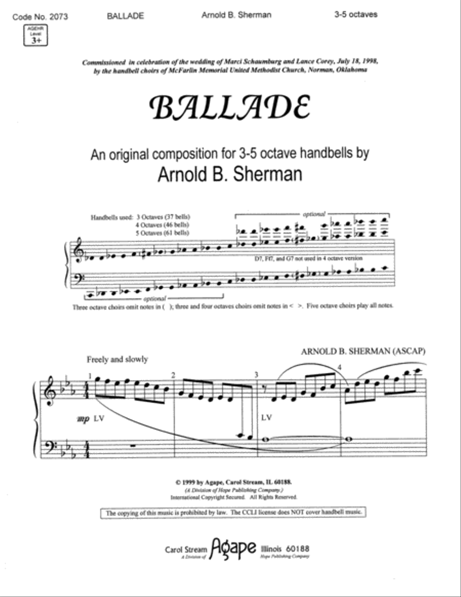 Ballade 5-Octaves scores gallery preview page 1