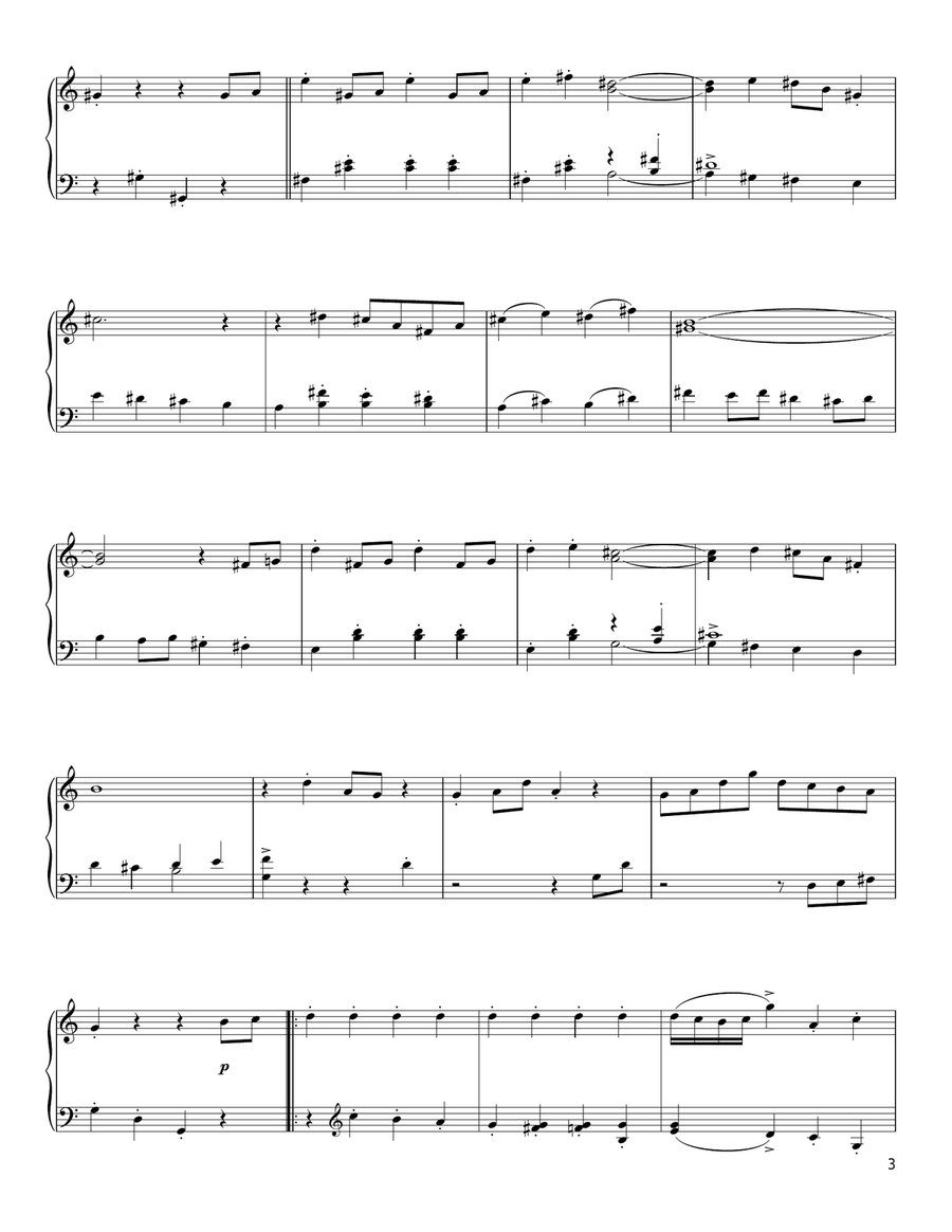 Sleigh Ride (in the style of Franz Josef Haydn) (arr. David Pearl) Piano Solo scores gallery preview page 3