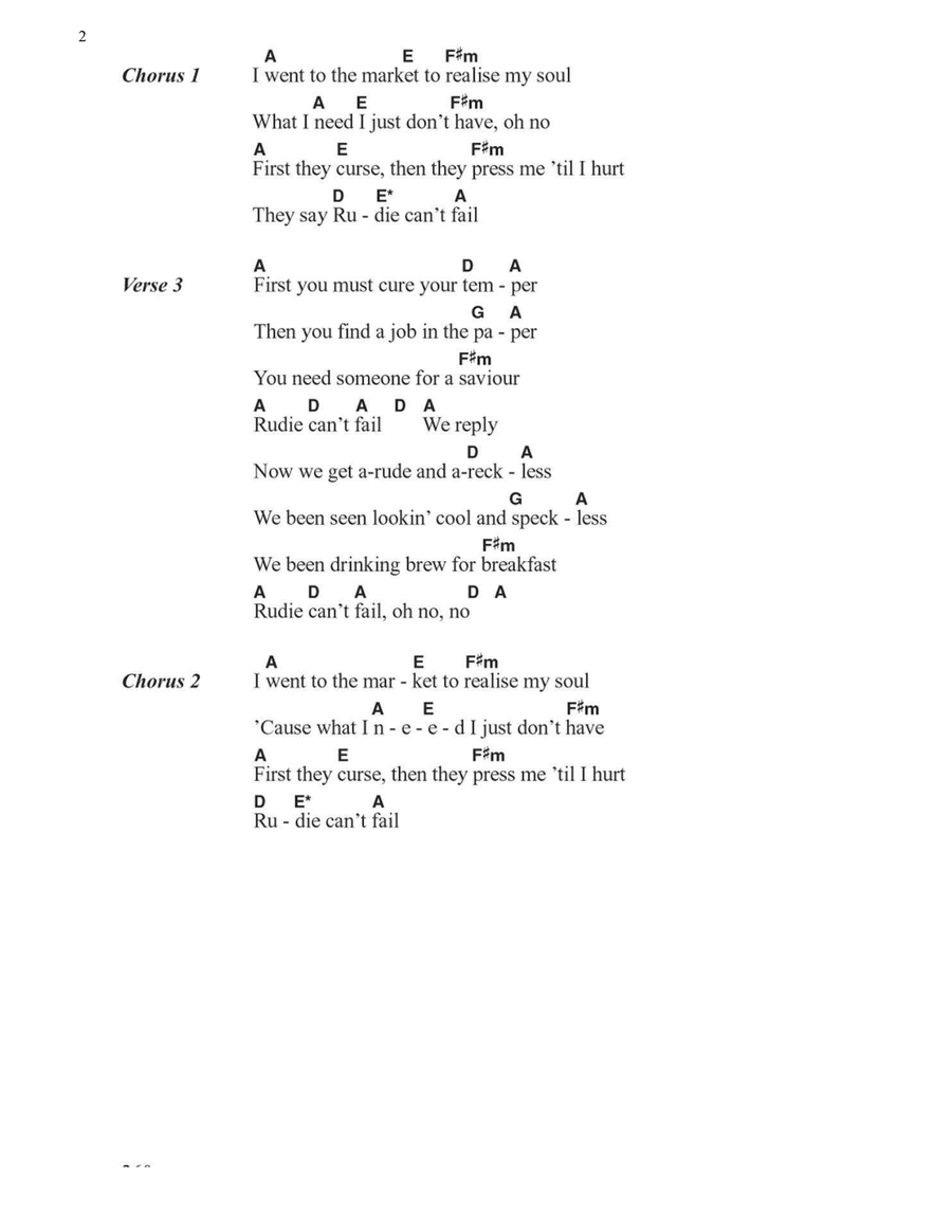 Rudie Can't Fail Electric Guitar scores gallery preview page 2