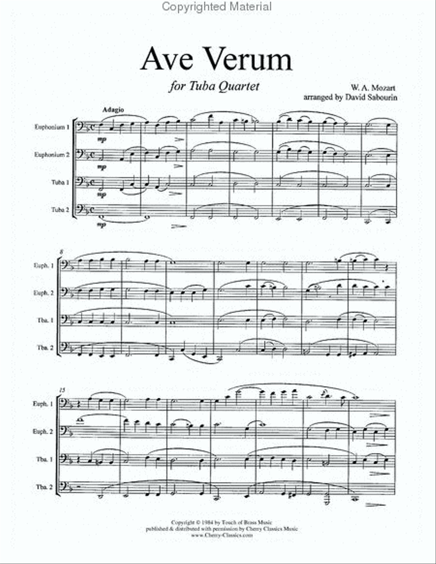 Ave Verum Ave Verum Tuba Quartet scores gallery preview page 2