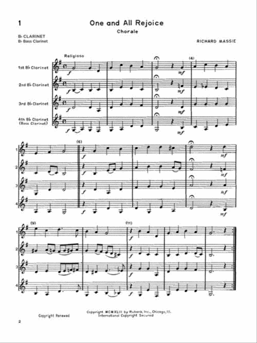 Ensemble Time - B Flat Clarinets (Bass Clarinet) Clarinet Trio scores gallery preview page 4