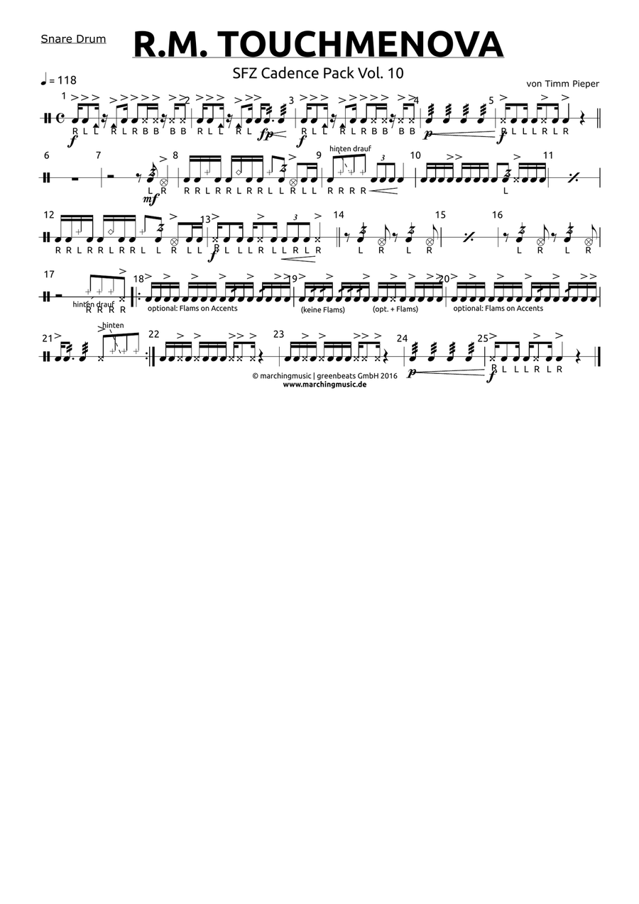 R. M. TOUCHMENOVA (Street Cadence) Marching Band scores gallery preview page 5