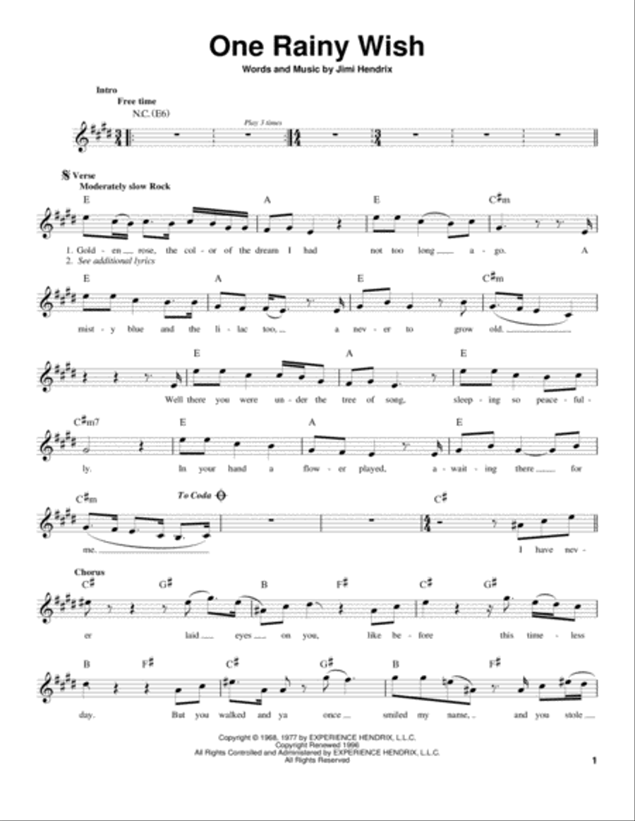 One Rainy Wish Acoustic Guitar scores gallery preview page 1