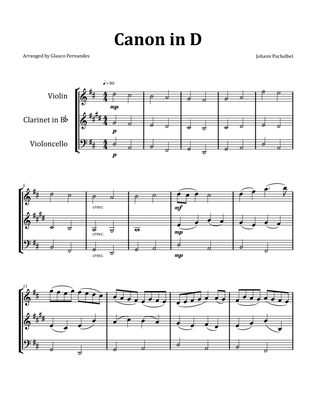 Canon by Pachelbel - Violin, Clarinet, and Cello Trio