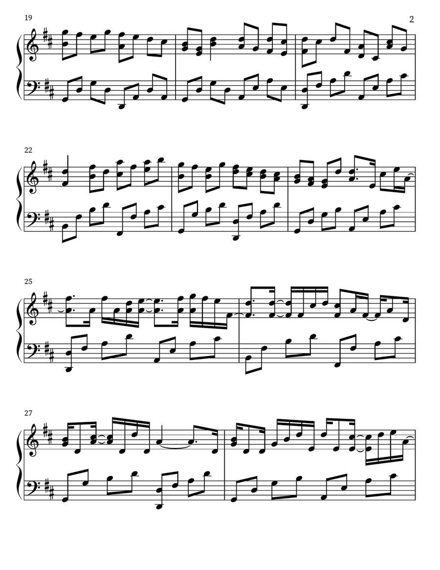 JS Bach- Pachelbel's Canon in D major( Advance Version) Piano Solo scores gallery preview page 2