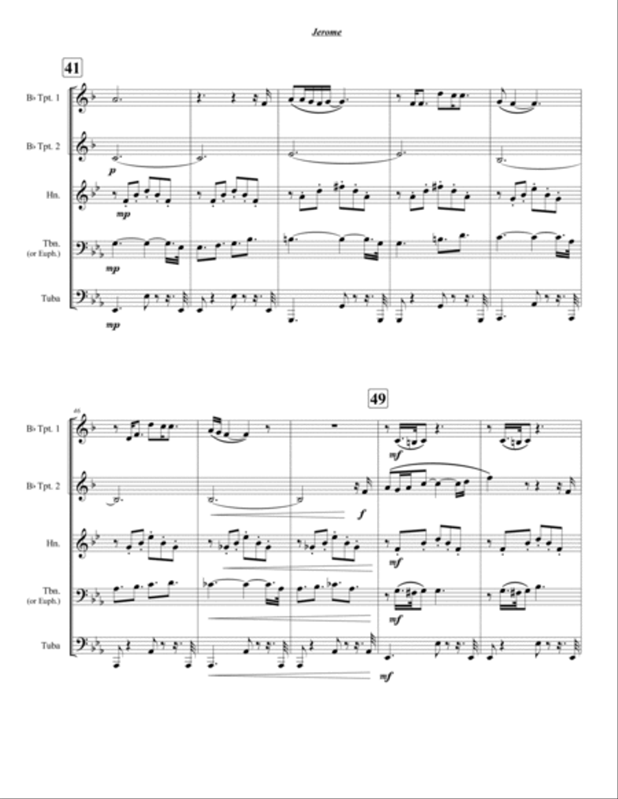 Jerome Brass Quintet scores gallery preview page 5