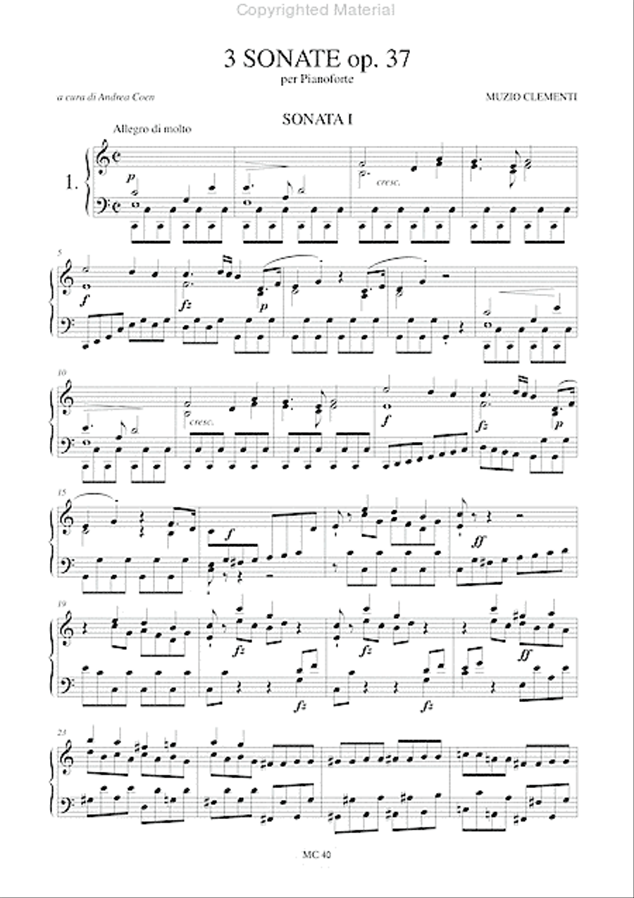 3 Sonatas Op. 37 for Piano Piano Solo scores gallery preview page 2
