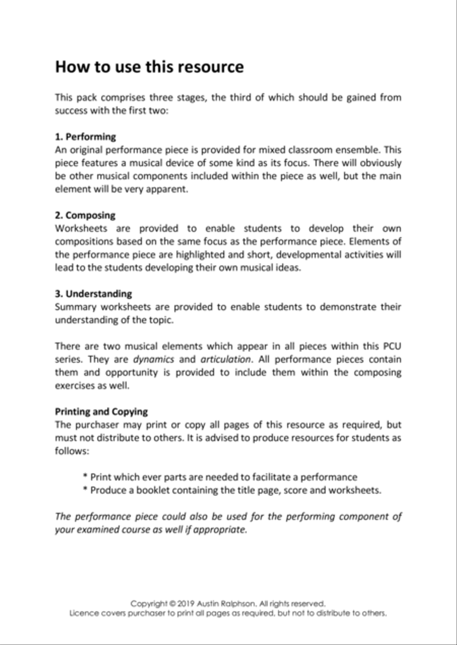 Melody: Question Answer educational pack - Perform Compose Understand PCU Series School and Community scores gallery preview page 4