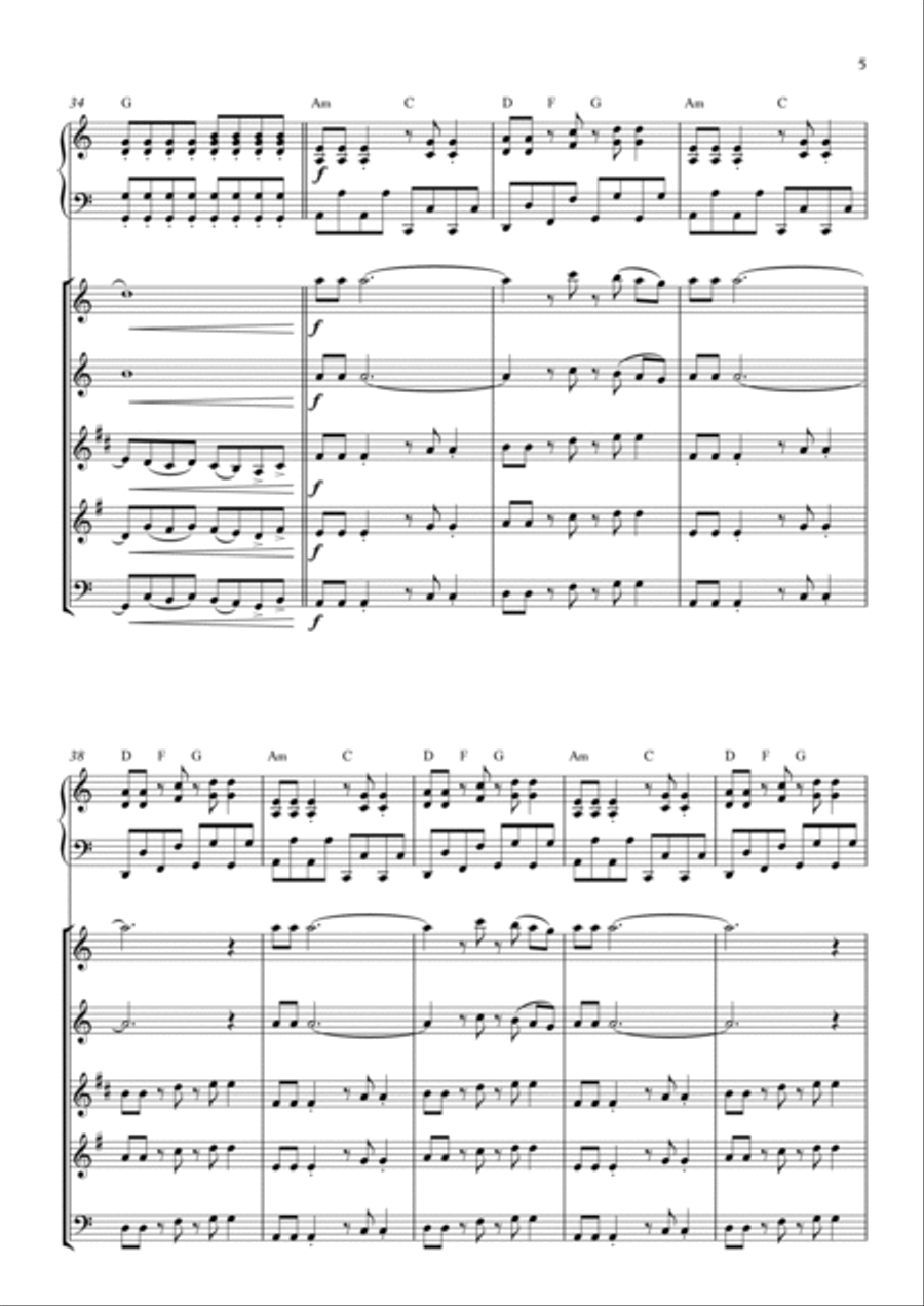 Rock You Like A Hurricane Woodwind Quintet scores gallery preview page 5