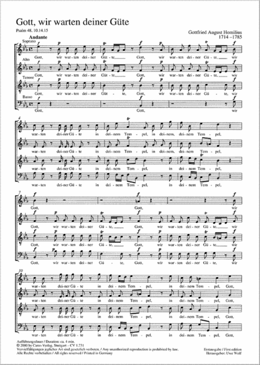 Gott, wir warten deiner Gute 4-Part scores gallery preview page 1