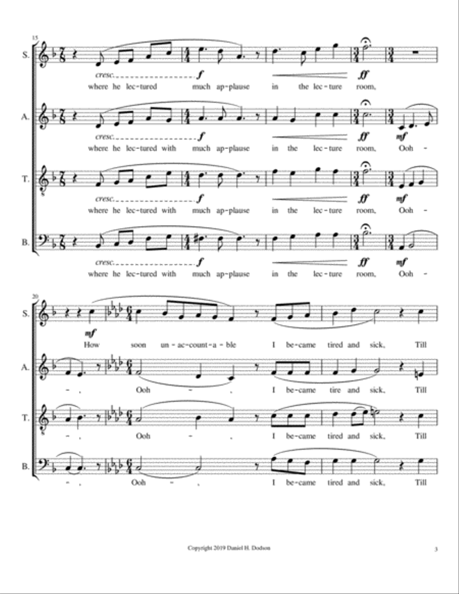 When I Heard the Learn'd Astronomer 4-Part scores gallery preview page 3