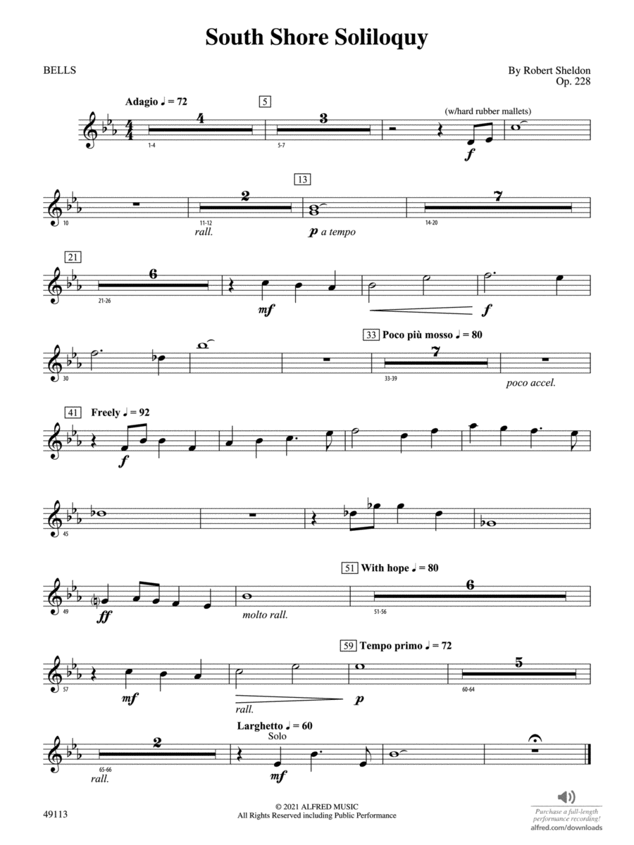 South Shore Soliloquy: Mallets Concert Band scores gallery preview page 1