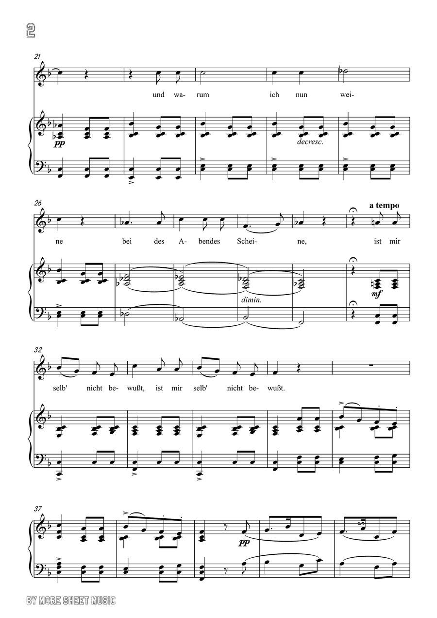 Schubert-Lachen und Weinen in F Major,for voice and piano Piano, Vocal scores gallery preview page 4