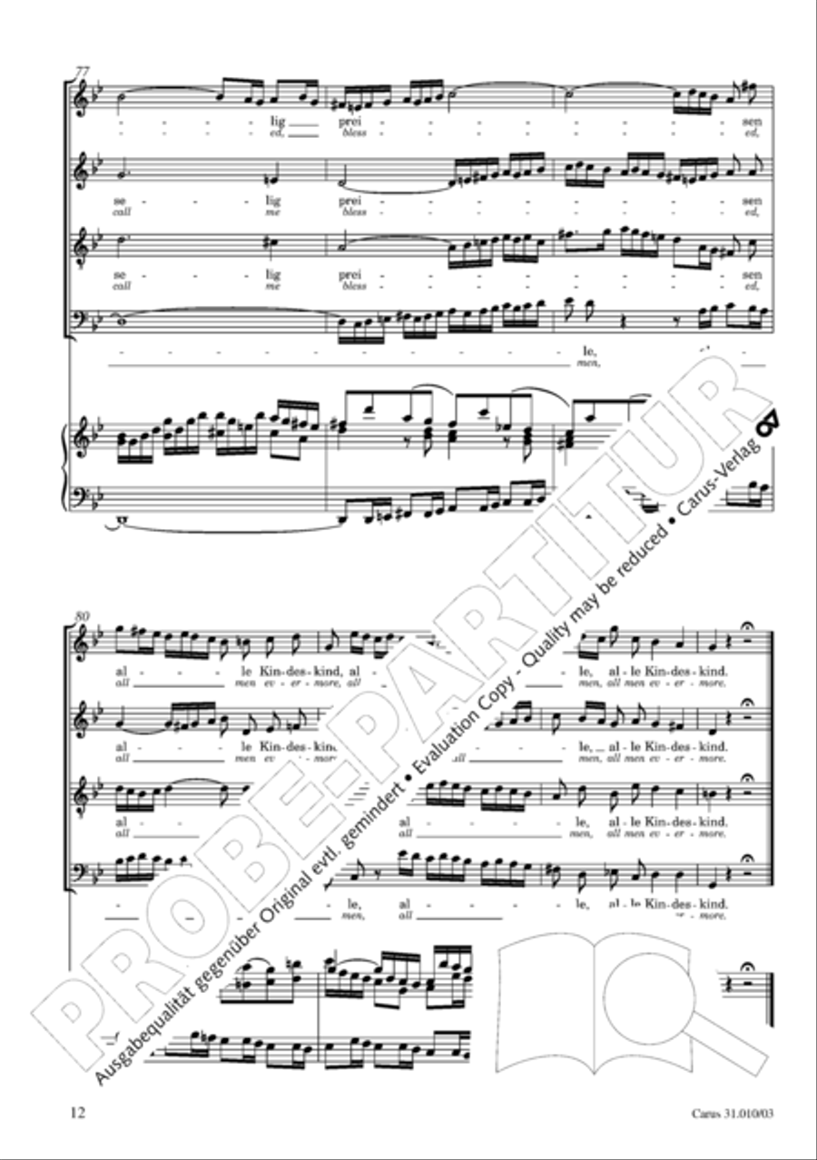 Magnify the Lord, my soul (Meine Seel erhebt den Herren) 4-Part scores gallery preview page 13