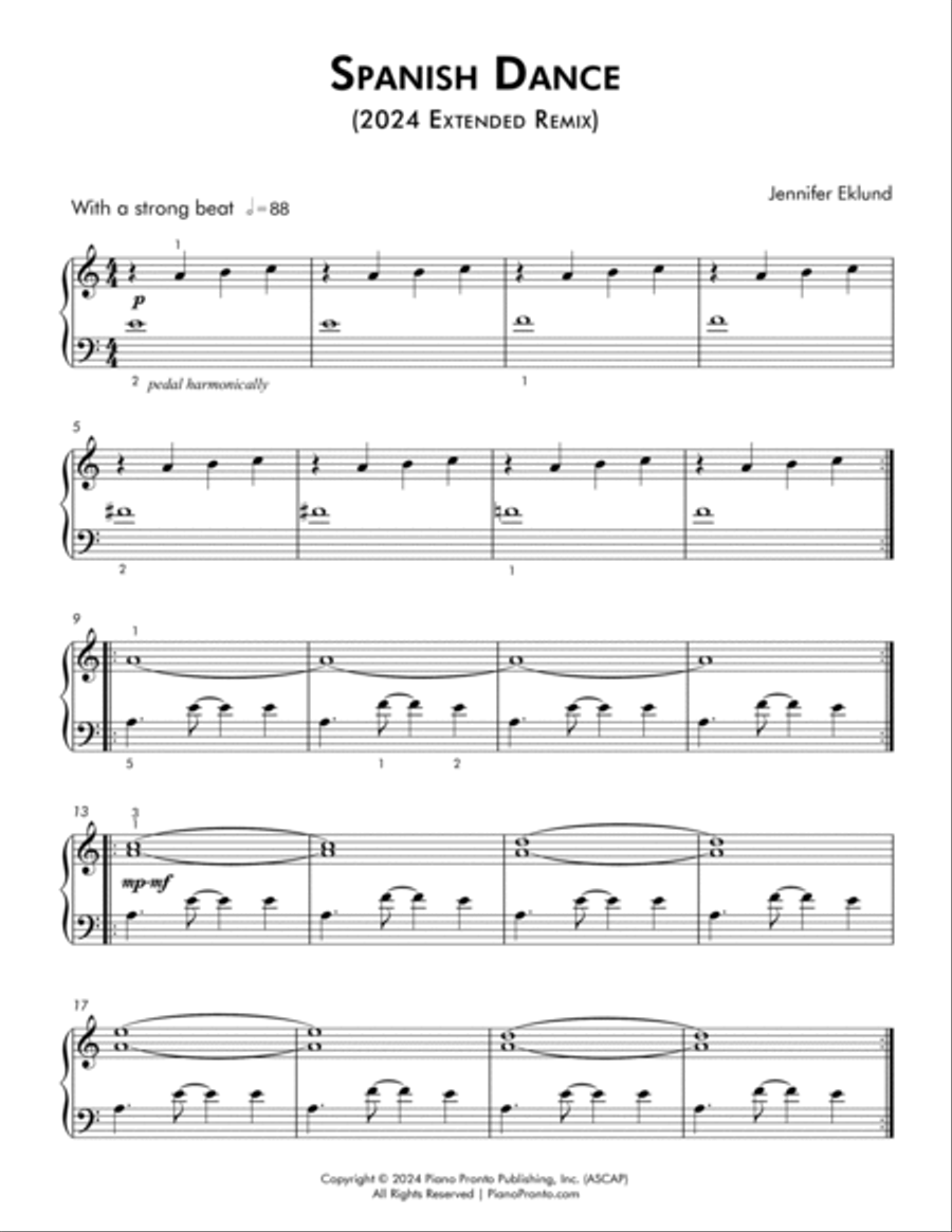 Spanish Dance (2024 Extended Remix) Easy Piano scores gallery preview page 2