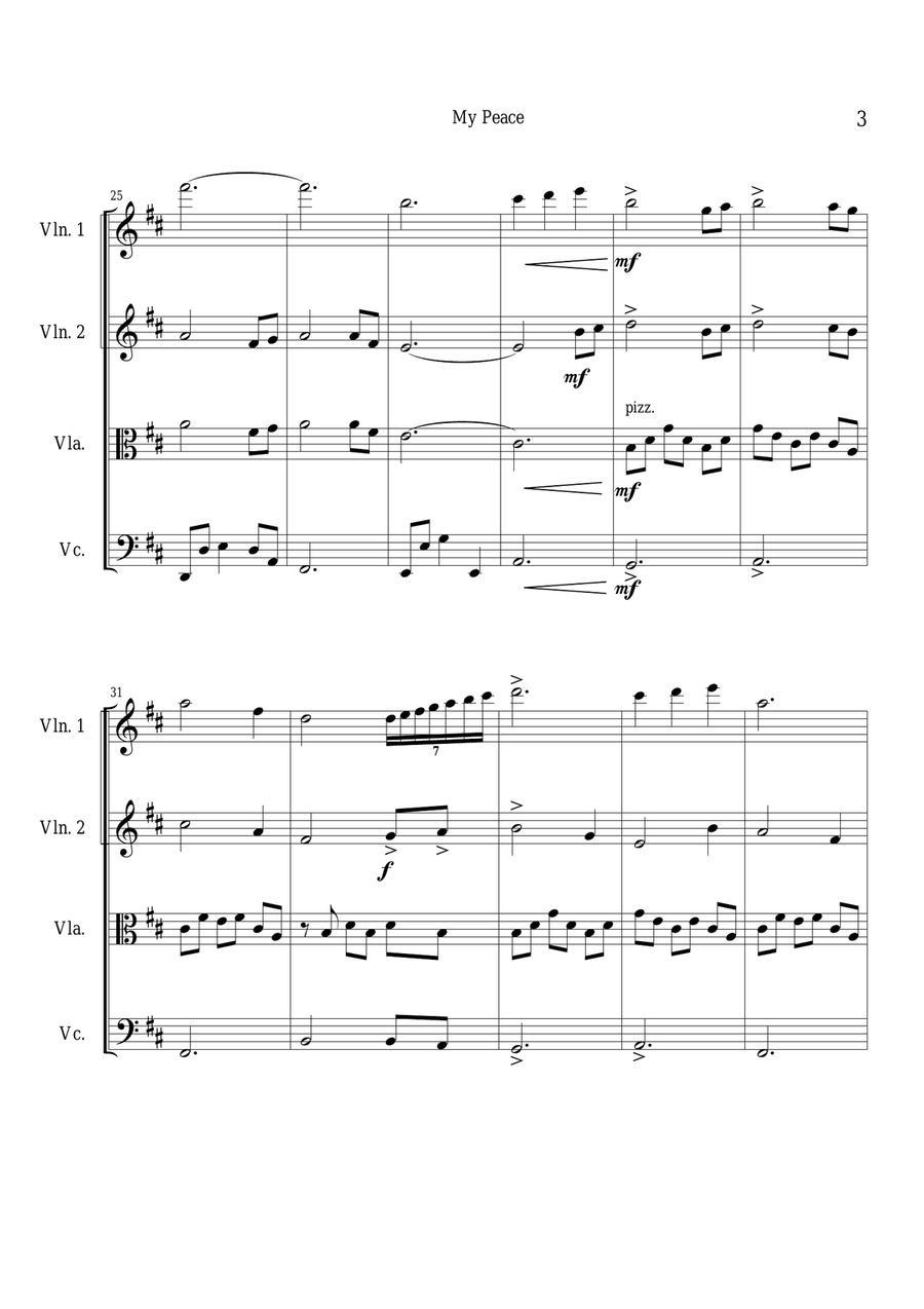 Maranatha Singers MY PEACE - String Quartet/Orchestra String Quartet scores gallery preview page 4