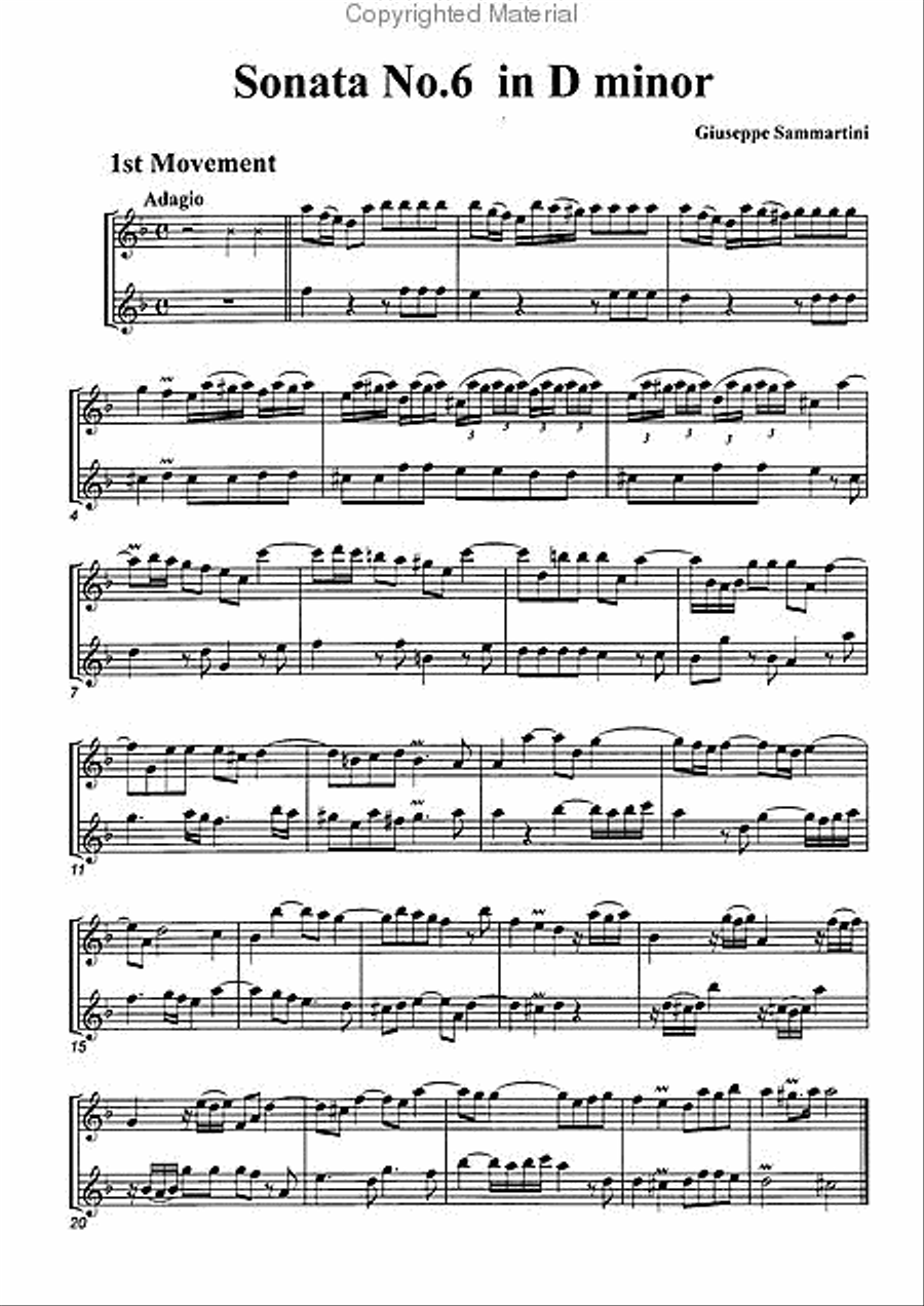 Sonata No. 6 in D minor Alto Recorder scores gallery preview page 2