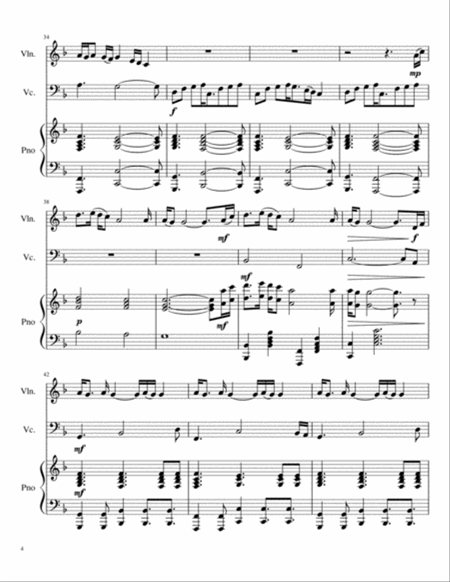 Paradise Paradise Piano Trio scores gallery preview page 4
