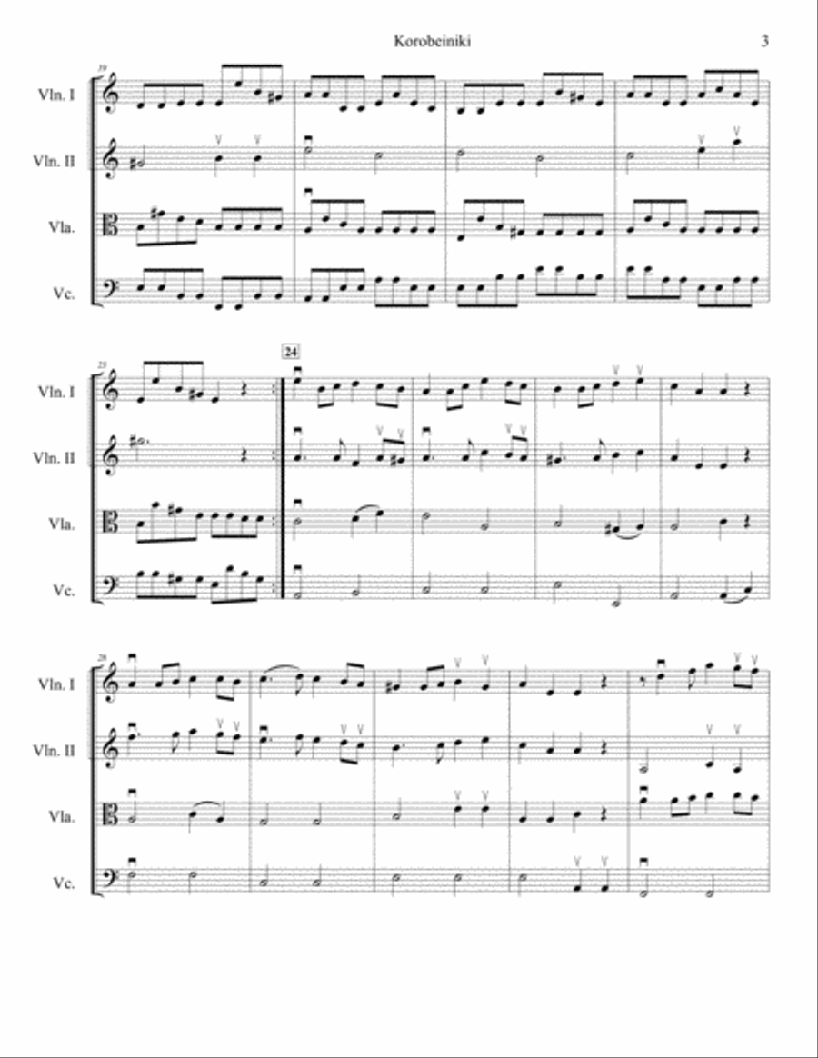 Korobeiniki Chamber Orchestra scores gallery preview page 3