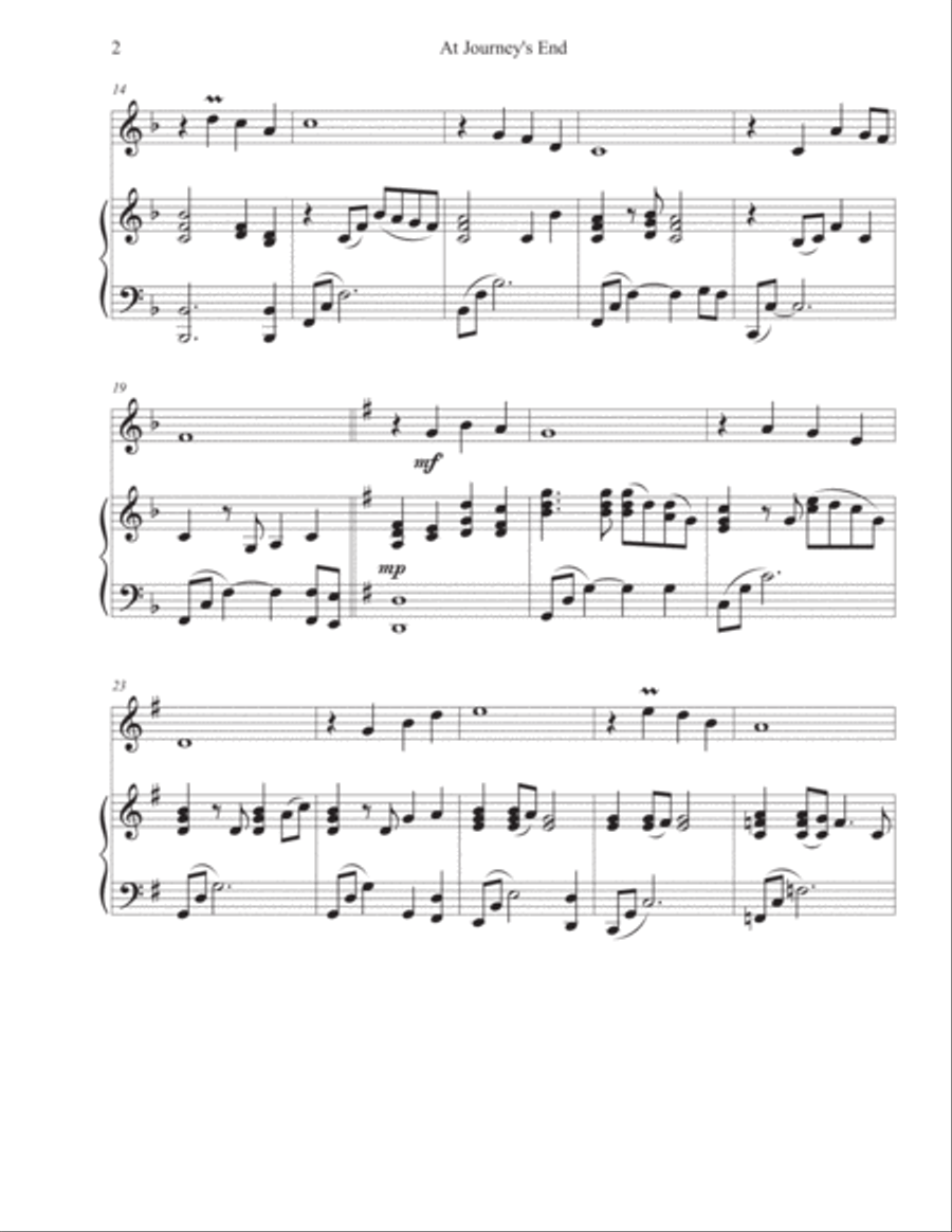 At Journey's End for Flute and Piano Flute Solo scores gallery preview page 3