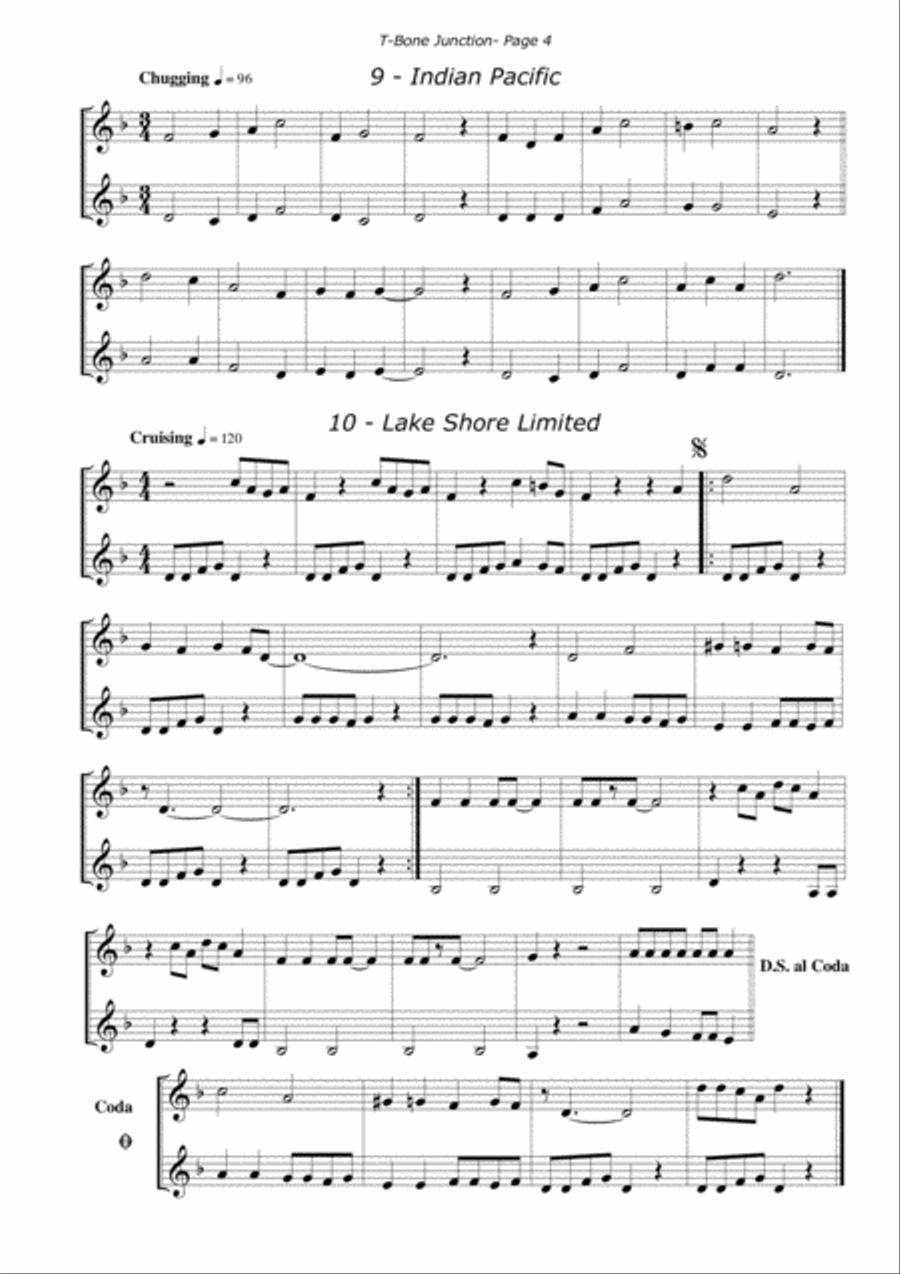 T-Bone Junction - Brass Duets in Treble / Bass Clef Brass Duet scores gallery preview page 4