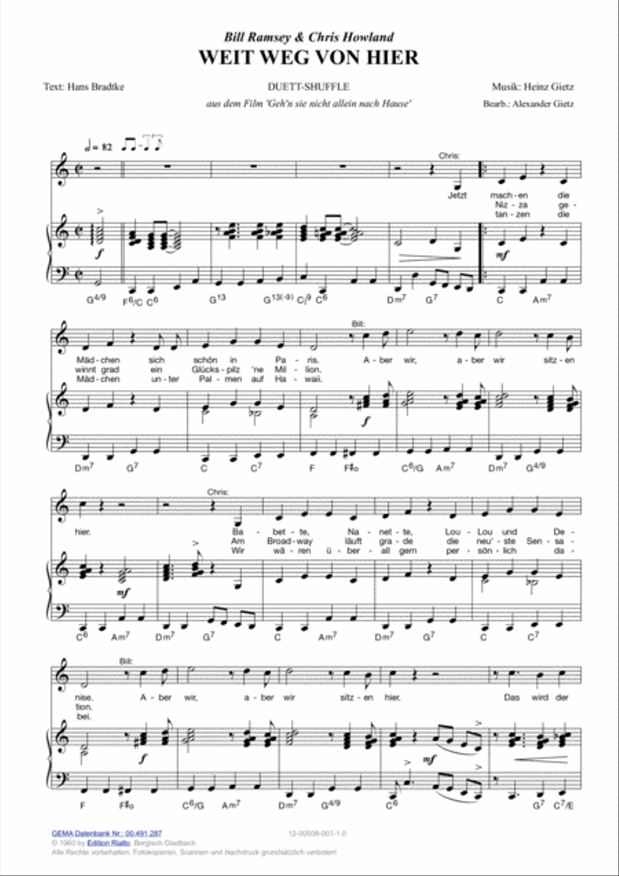 Weit weg von hier Piano, Vocal, Guitar scores gallery preview page 2