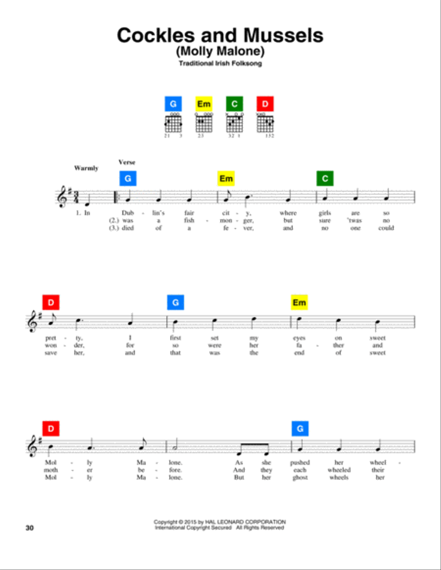 Cockles And Mussels (Molly Malone) School and Community scores gallery preview page 1
