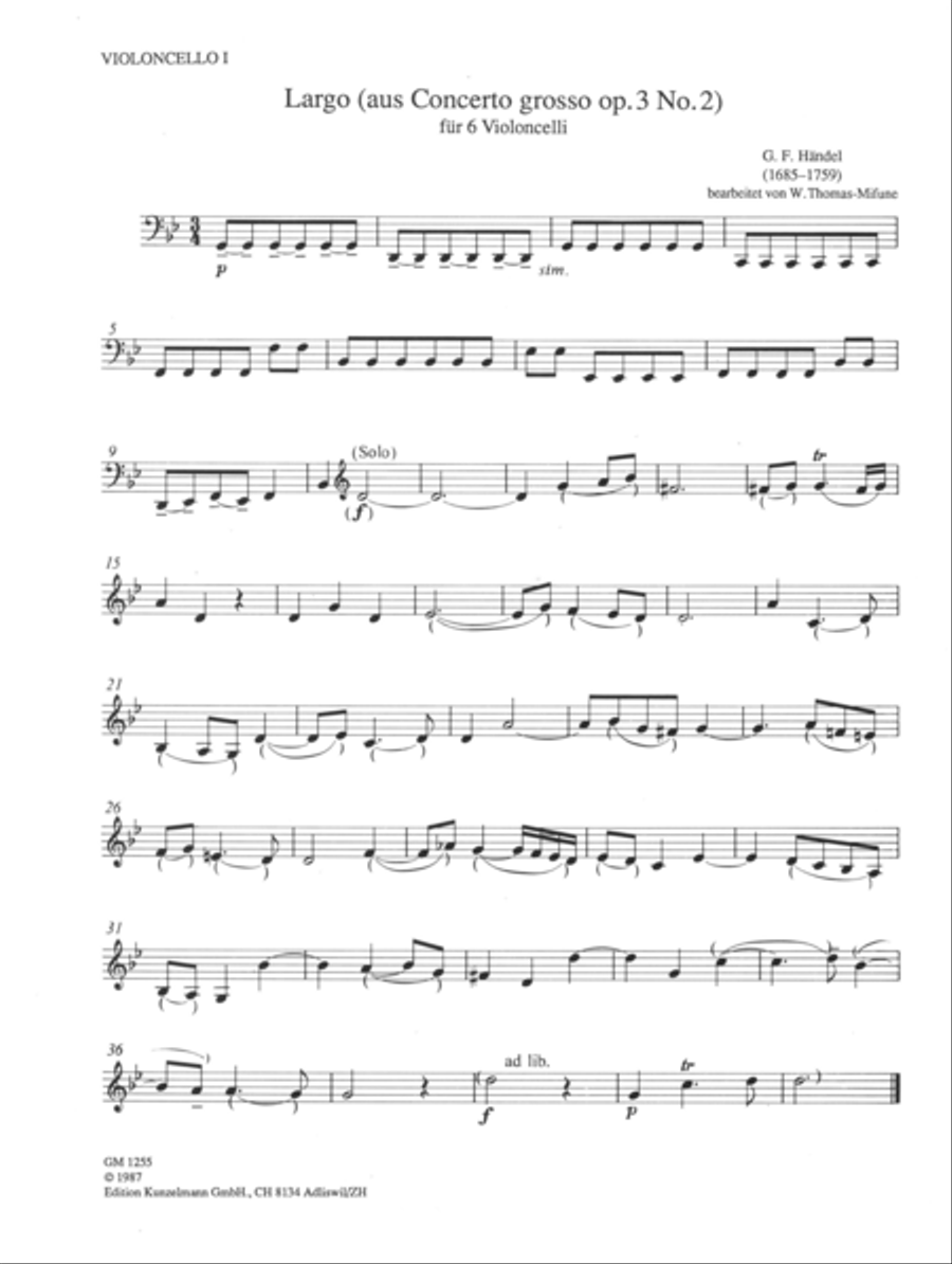 Largo / Aria Largo / Aria Cello scores gallery preview page 2
