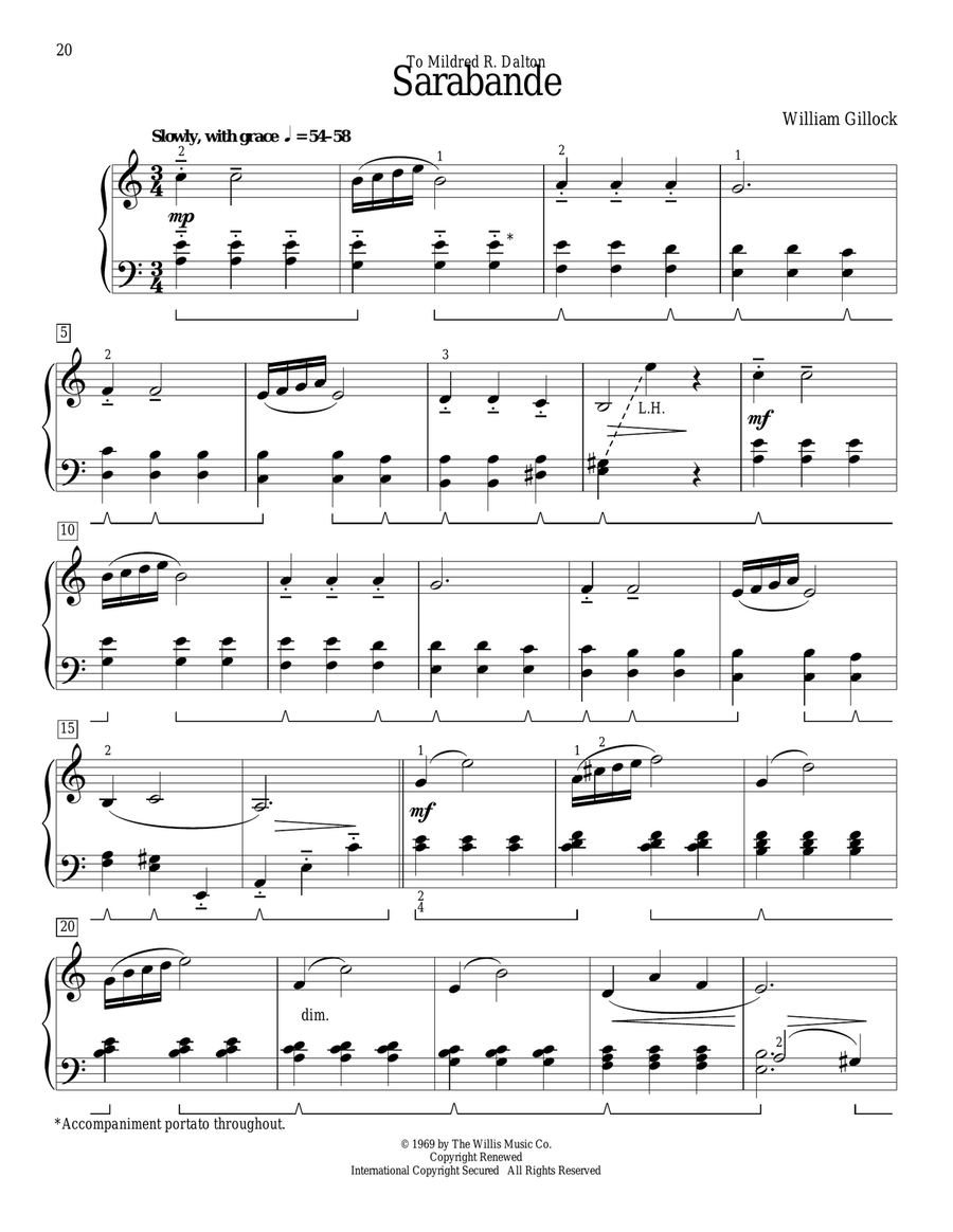 Sarabande Sarabande Piano Method scores gallery preview page 1