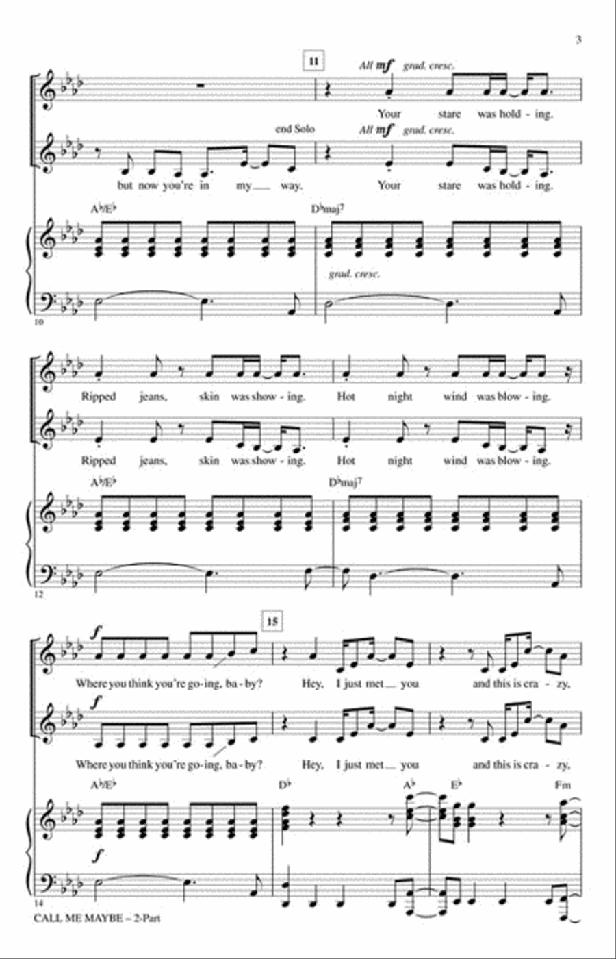 Call Me Maybe Call Me Maybe 2-Part scores gallery preview page 3