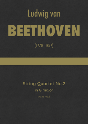 Book cover for Beethoven - String Quartet No.2 in G major, Op.18 No.2