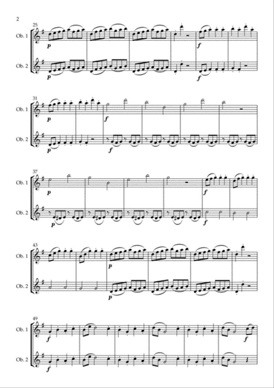 Fantasia in G Major arranged for Oboe Duet Woodwind Duet scores gallery preview page 3