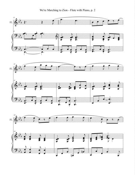 WE'RE MARCHING TO ZION (Duet – Flute & Piano with Score/Part) image number null