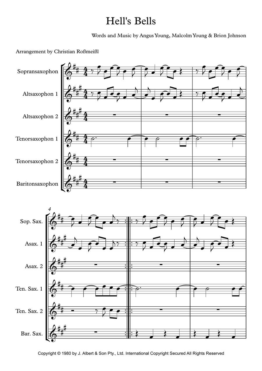 Hells Bells Woodwind Quintet scores gallery preview page 2
