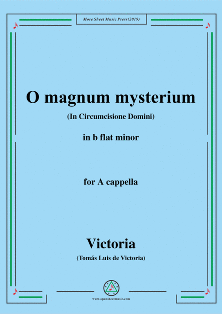Victoria-O magnum mysterium,in b flat minor,for A cappella image number null