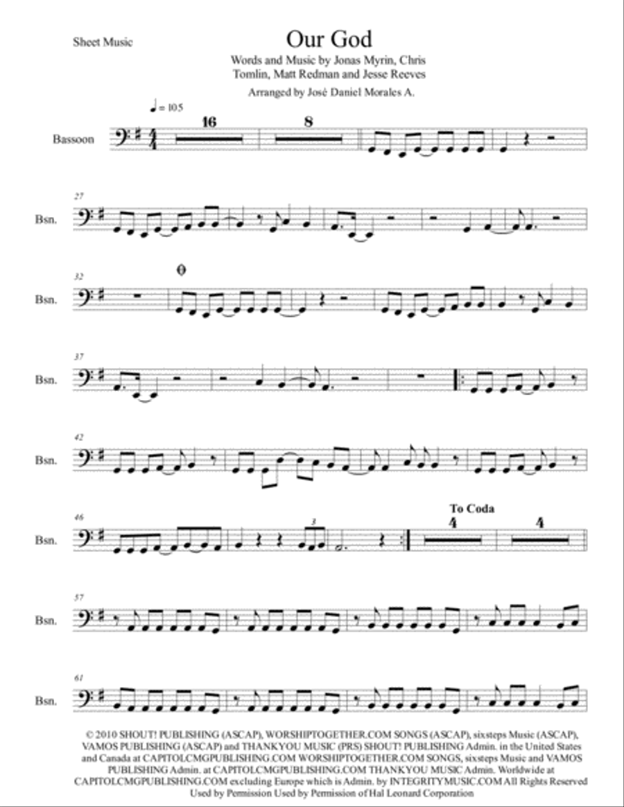 Our God Bassoon Solo scores gallery preview page 1