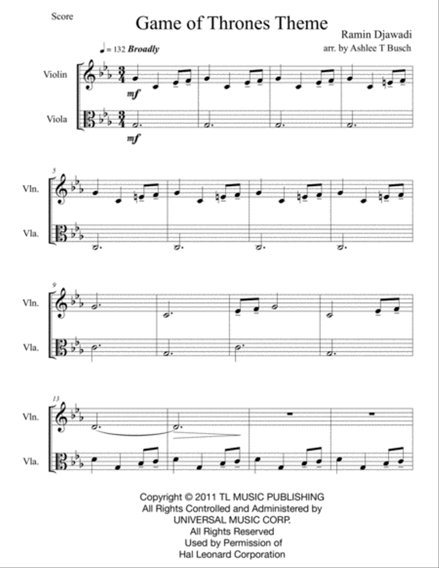 Game Of Thrones String Duet scores gallery preview page 2
