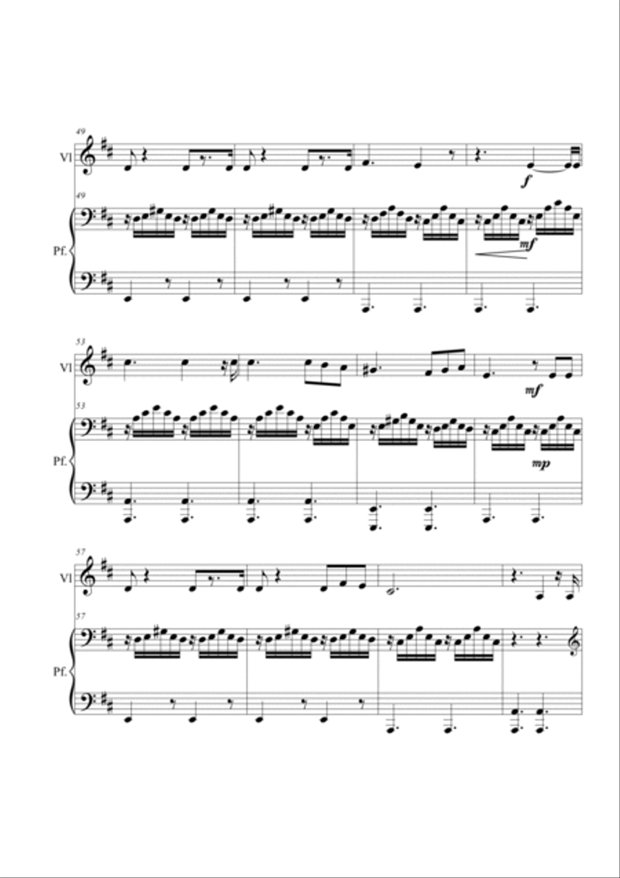 Va pensiero from Nabucco. Violin and piano Violin Solo scores gallery preview page 5