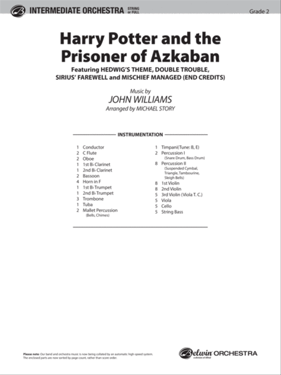 Harry Potter and the Prisoner of Azkaban Full Orchestra scores gallery preview page 2