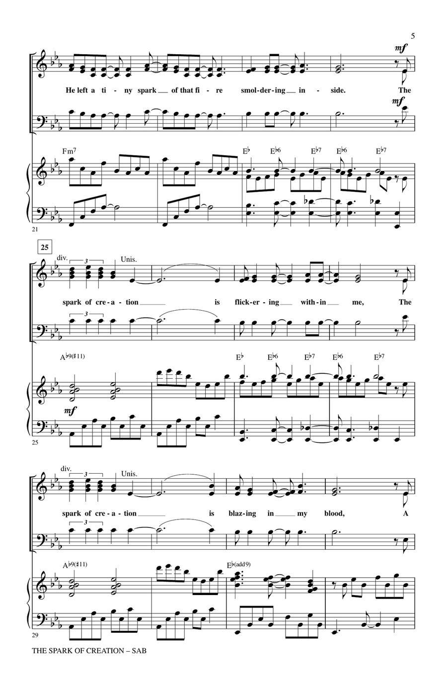 The Spark Of Creation (from Children of Eden) 3-Part scores gallery preview page 3