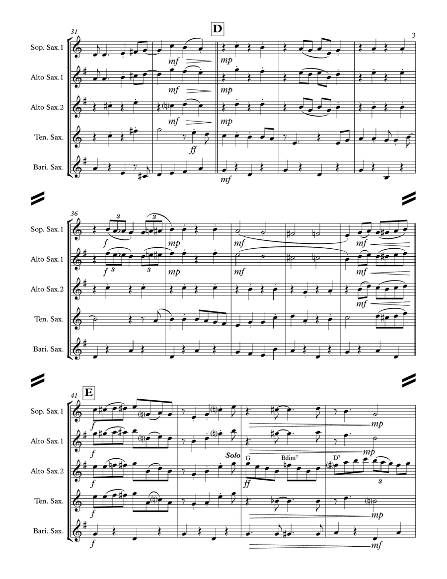 A Holly Jolly Christmas Saxophone Quartet scores gallery preview page 4