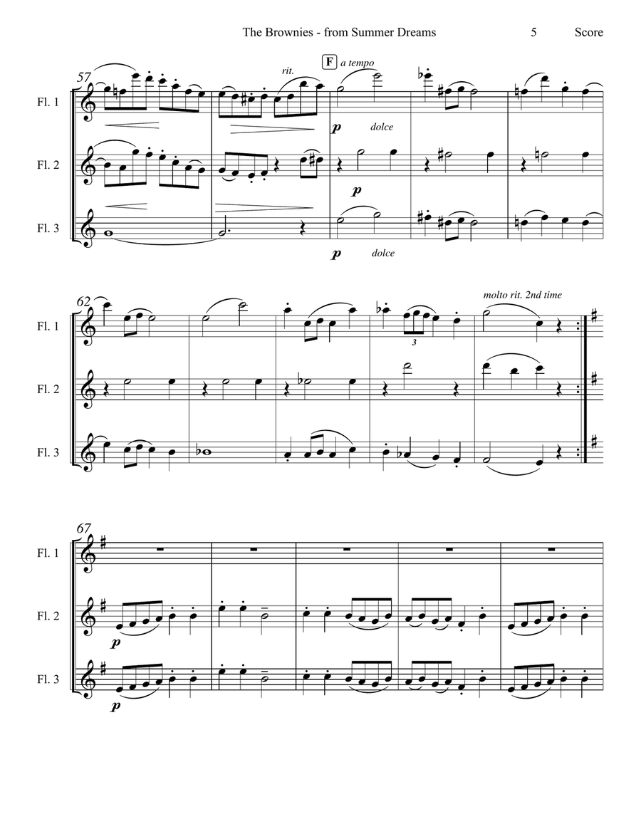 Amy Beach - The Brownies set for flute trio Flute Trio scores gallery preview page 6