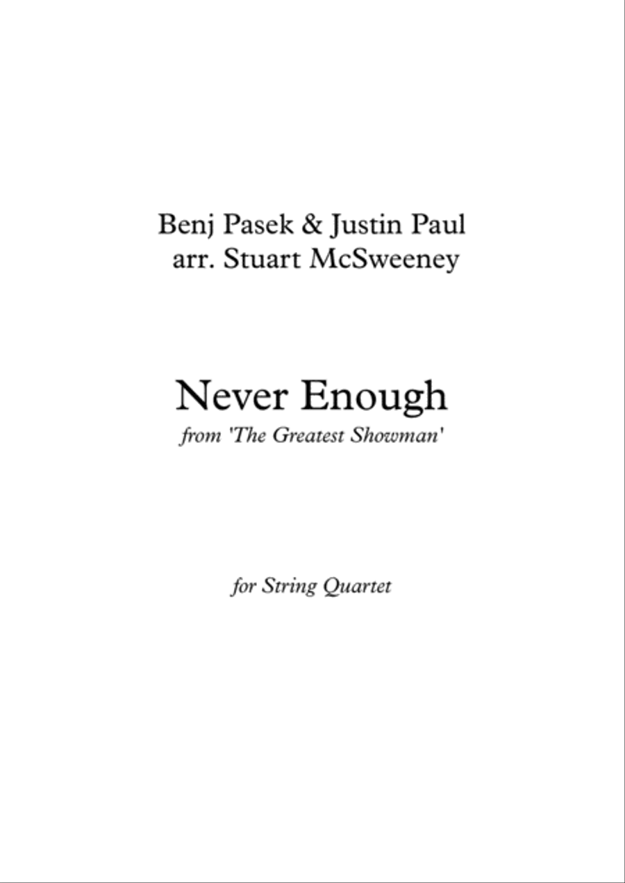Never Enough Never Enough String Quartet scores gallery preview page 1