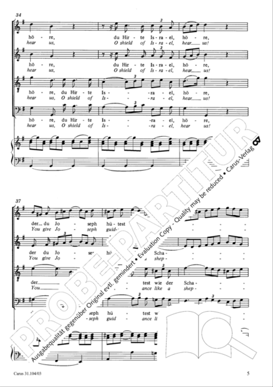 O shield of Israel, hear us (Du Hirte Israel, hore) TB scores gallery preview page 6