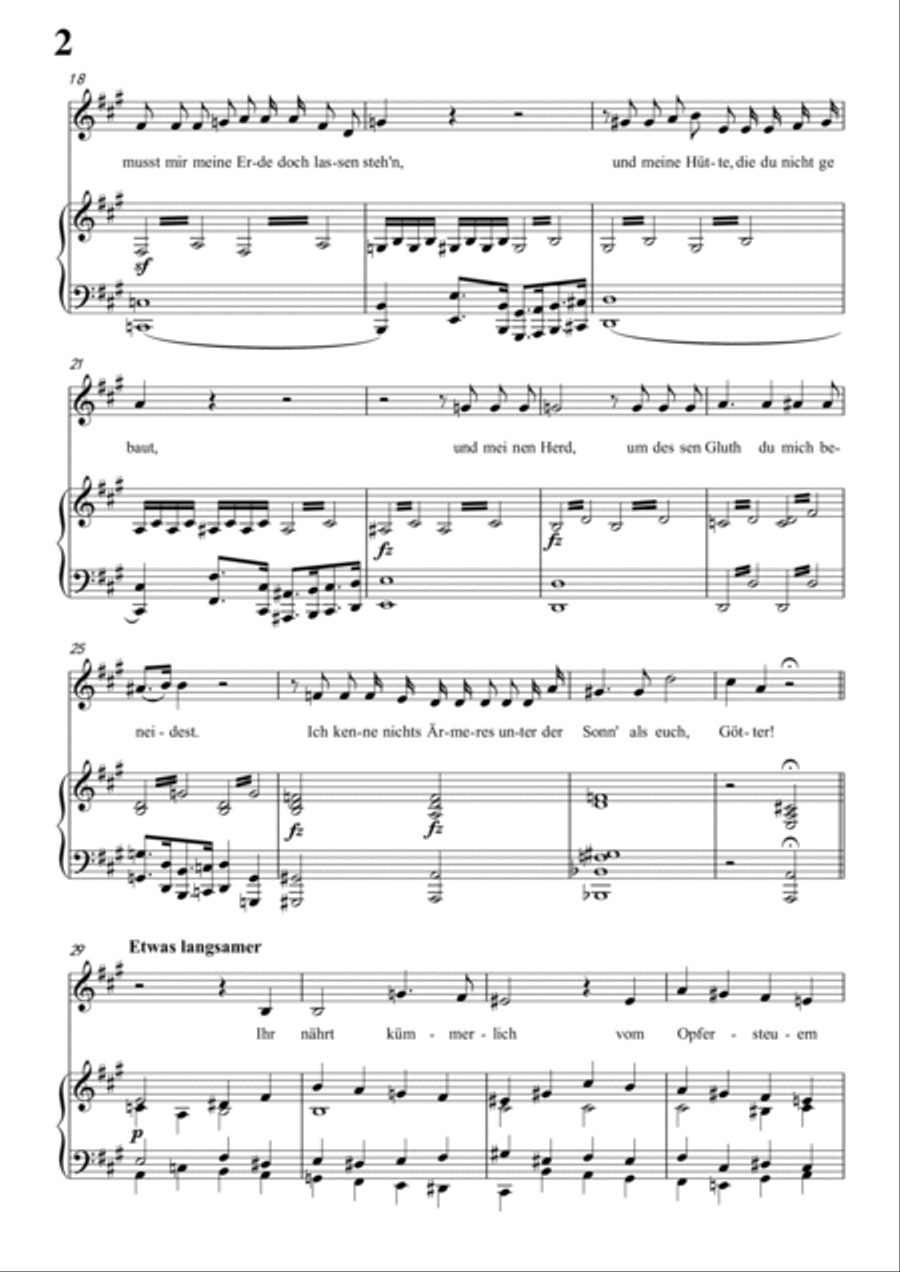 Schubert-Prometheus in A for Vocal and Piano Voice scores gallery preview page 3