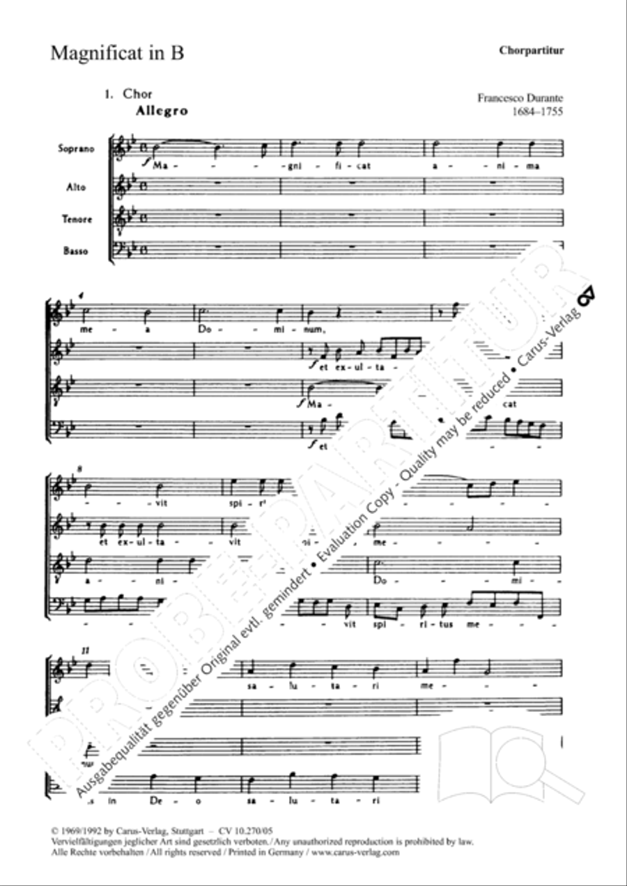 Magnificat in B flat major 4-Part scores gallery preview page 2
