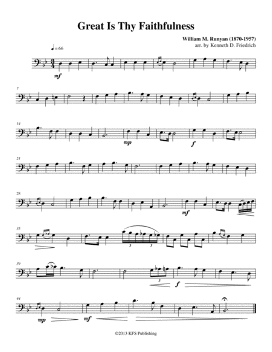 52 Selected Hymns for the Solo Performer - bass trombone Brass Ensemble scores gallery preview page 6