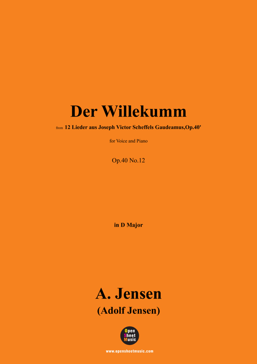 A. Jensen-Der Willekumm,in D Major,Op.40 No.12 Voice scores gallery preview page 1