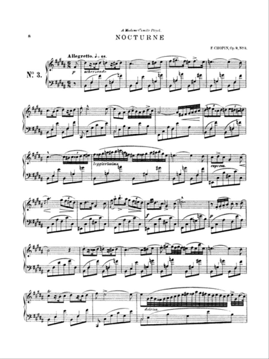Chopin: Nocturne Op. 9, No. 3 (Ed. Franz Liszt) Piano Solo scores gallery preview page 1
